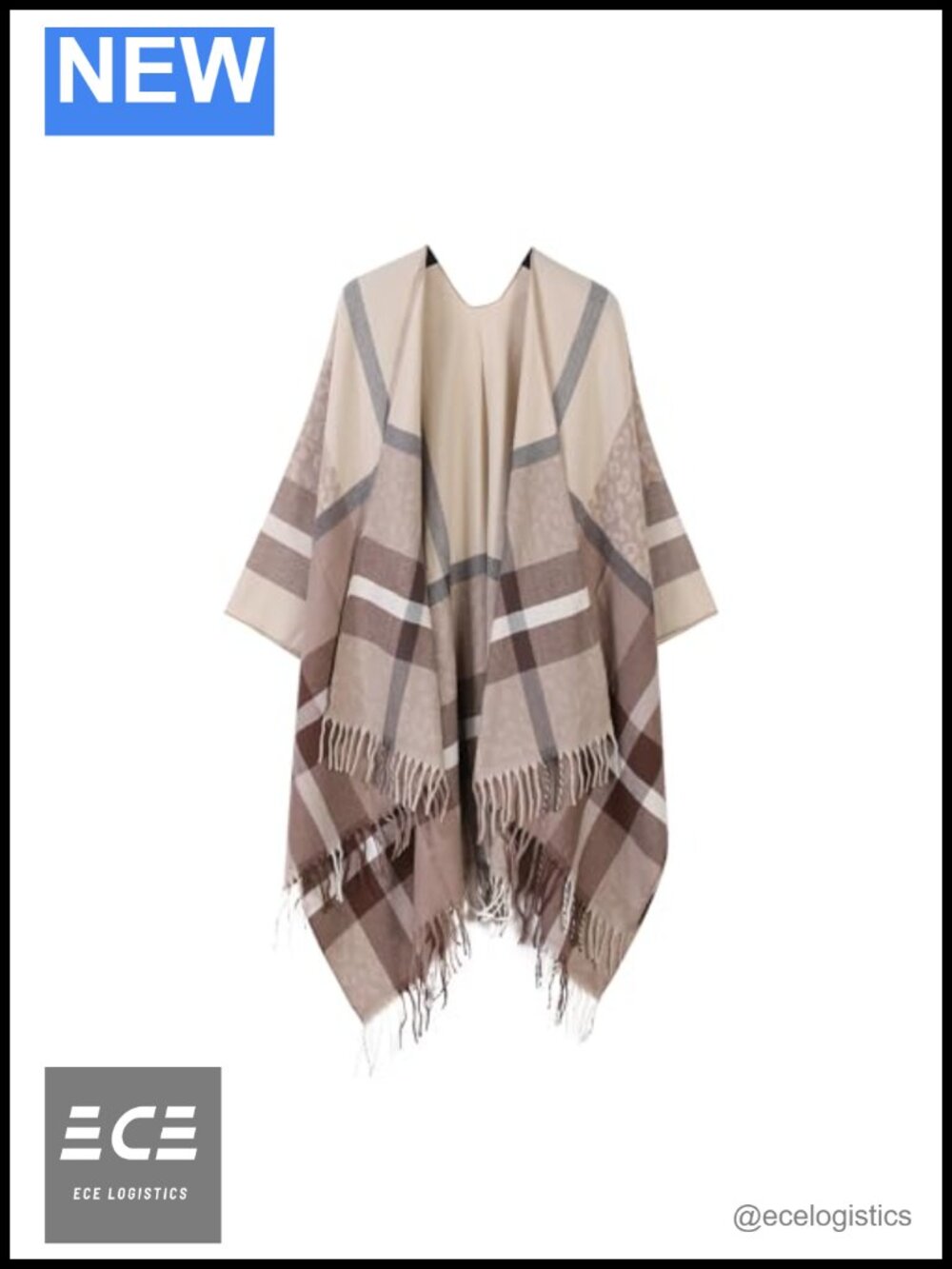 Soft Plaid Blanket Scarf Shawl Wrap with Tassels for Women